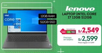 Tottus lenovo LAPTOP INTEL CORE 17 12GB 512GB oferta