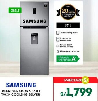 Tottus SAMSUNG REFRIGERADORA 361LT TWIN COOLING SILVER oferta