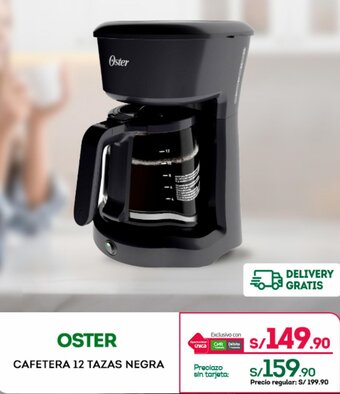 Tottus Oster CAFETERA 12 TAZAS NEGRA oferta