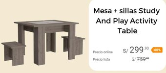 Promart Mesa + sillas Study And Play Activity Table oferta