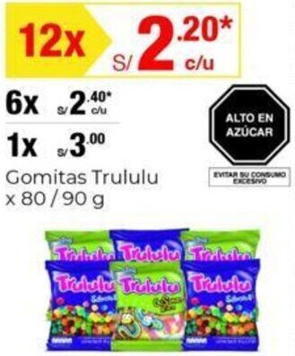 Metro Gomitas Trululu x 80/90 g oferta