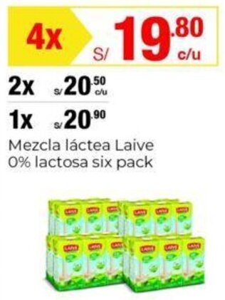 Metro Mezcla láctea Laive 0% lactosa six pack oferta