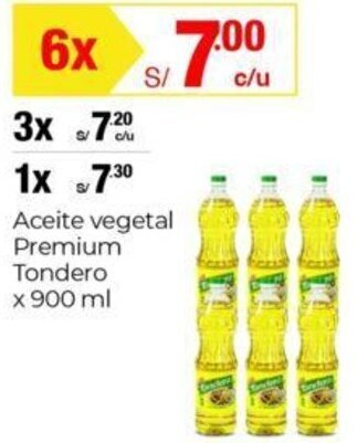 Metro Aceite vegetal Premium Tondero x 900 ml oferta