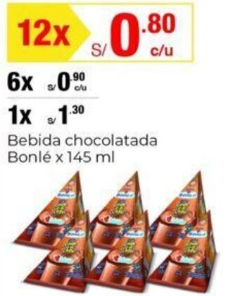 Metro Bebida chocolatada Bonlé x 145 ml oferta