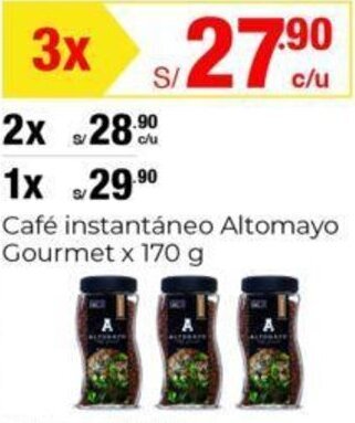 Metro Café instantáneo Altomayo Gourmet x 170 g oferta