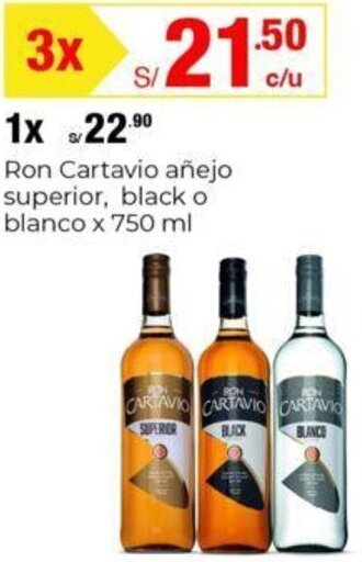 Metro Ron Cartavio añejo superior, black o blanco x 750 ml oferta
