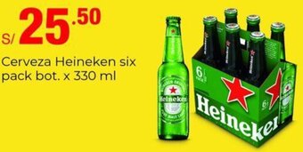 Metro Cerveza Heineken six pack bot. x 330 ml oferta