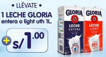Metro 1 LECHE GLORIA entera o light uth 1L. oferta