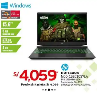 Tottus HP Notebook 15.6" oferta