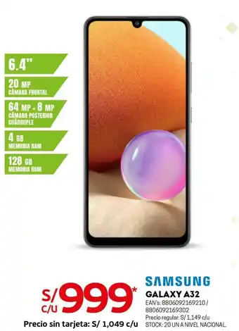 Tottus Samsung Galaxy A32 oferta