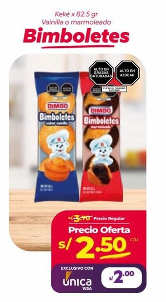 Vega Keke x 82.5 gr Vainilla o marmoleado Bimboletes oferta