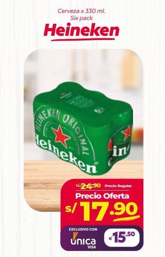 Vega Cerveza x 330 ml. Six pack Heineken oferta