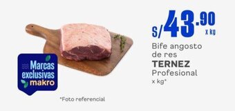 Bife angosto de res TERNEZ Profesional x kg*