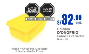 Makro Helados D'ONOFRIO Sabores variados Und. x 5 L oferta