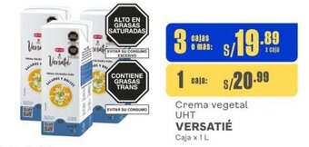 Makro Crema vegetal UHT VERSATIE Caja x 1 L oferta