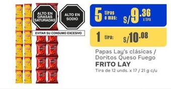 Makro Papas Lay's clásicas / Doritos Queso Fuego FRITO LAY Tira de 12 unds. x 17 / 21 g c/u oferta