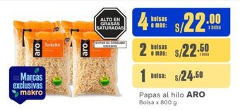 Makro Papas al hilo ARO Bolsa x 800 g oferta
