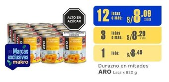 Makro Durazno en mitades ARO Lata x 820 g oferta