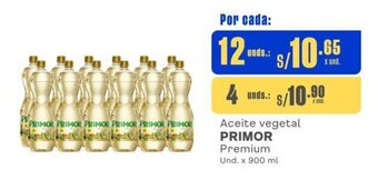 Makro Aceite vegetal PRIMOR Premium Und. x 900 ml x 4 unds. oferta