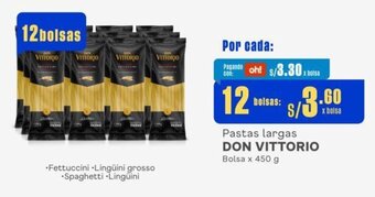 Makro Pastas largas DON VITTORIO Bolsa x 450 g x 12 bolsas oferta