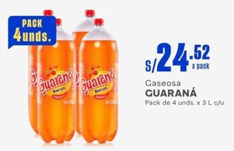 Makro Gaseosa GUARANÁ Pack de 4 unds. x 3 L c/u oferta