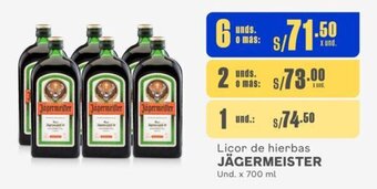 Makro Licor de hierbas JÄGERMEISTER Und. x 700 ml oferta