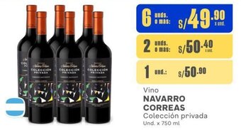Makro Vino NAVARRO CORREAS Colección privada Und. x 750 ml oferta