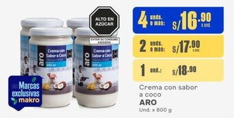 Makro Crema con sabor a coco ARO Und. x 800 g oferta