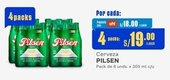 Makro Cerveza PILSEN Pack de 6 unds. x 305 ml x 4 packs oferta