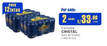 Makro Cerveza CRISTAL Pack de 12 latas x 355 ml x 2 packs oferta