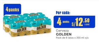 Makro Cerveza GOLDEN Pack de 6 latas x 355 ml x 4 packs oferta