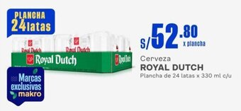 Makro Cerveza ROYAL DUTCH Plancha de 24 latas x 330 ml c/u oferta