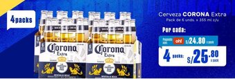 Makro Cerveza CORONA Extra Pack de 6 unds. x 355 ml x 4 packs oferta