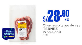 Plaza Vea Churrasco largo de res TERNEZ Profesional x kg oferta