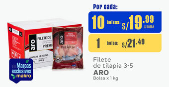 Plaza Vea Filete de tilapia 3-5 ARO Bolsa x 1 kg oferta