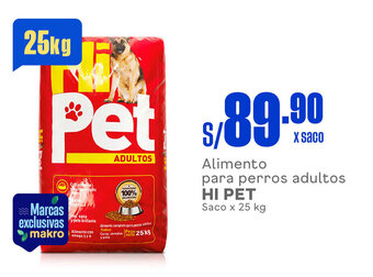 Plaza Vea Alimento para perros adultos HI PET Saco x 25 kg oferta