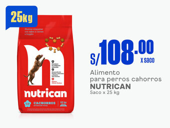 Plaza Vea Alimento para perros cahorros NUTRICAN Saco x 25 kg oferta
