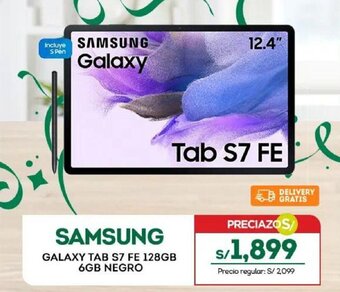 Tottus SAMSUNG GALAXY TAB S7 FE 128GB 6GB NEGRO oferta