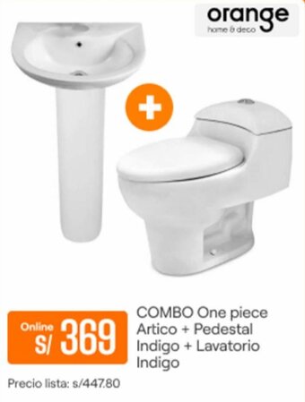 Promart COMBO One piece Artico + Pedestal Indigo + Lavatorio Indigo oferta