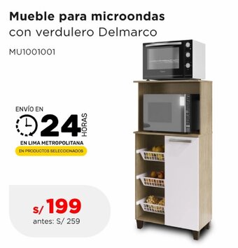 Mueble para microondas con verdulero Delmarco MU1001001