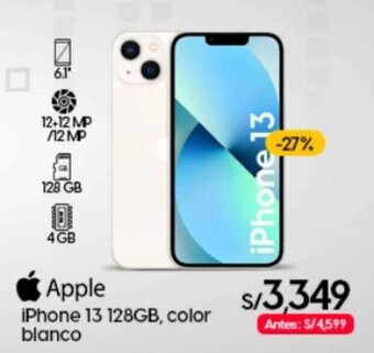 Coolbox Apple iPhone 13 128GB, color blanco oferta