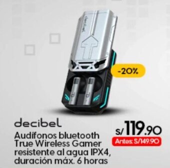 Coolbox decibel Audifonos bluetooth True Wireless Gamer resistente al agua IPX4, duración máx. 6 horas oferta