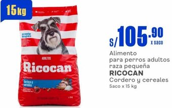 Makro Alimento para perros adultos raza pequeña RICOCAN Cordero y cereales Saco x 15 kg oferta