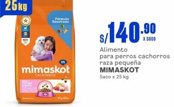 Makro Alimento para perros cachorros raza pequeña MIMASKOT Saco x 25 kg oferta