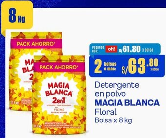 Makro Detergente en polvo MAGIA BLANCA Floral Bolsa x 8 kg oferta