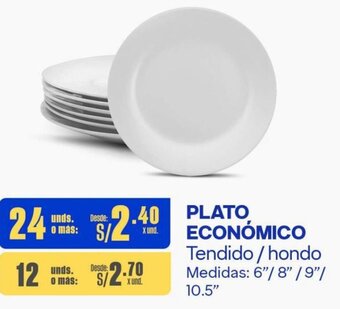 Makro PLATO ECONÓMICO Tendido/hondo Medidas: 6"/8" /9"/ 10.5" x 24 unds oferta