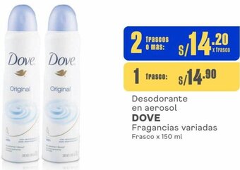 Makro Desodorante en aerosol DOVE Fragancias variadas 2Frascos x 150 ml oferta