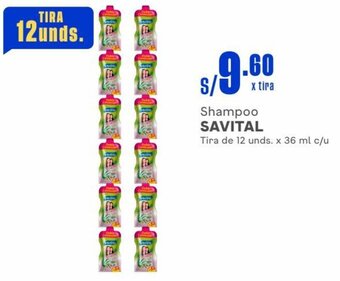 Makro Shampoo SAVITAL Tira de 12 unds. x 36 ml c/u oferta