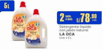 Makro LA OCA Detergente líquido con jabón natural 2unids x 5L oferta