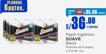 Makro SUAVE Papel higiénico Black 6pqtes x 4unids oferta